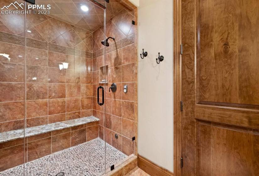 Spa like steam shower will enhance your experience in the spa wing of the home