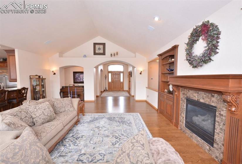 Family room with fireplace