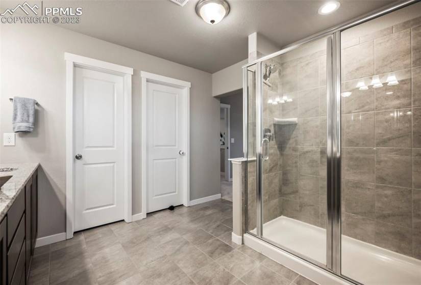 Master shower and walk in closet!