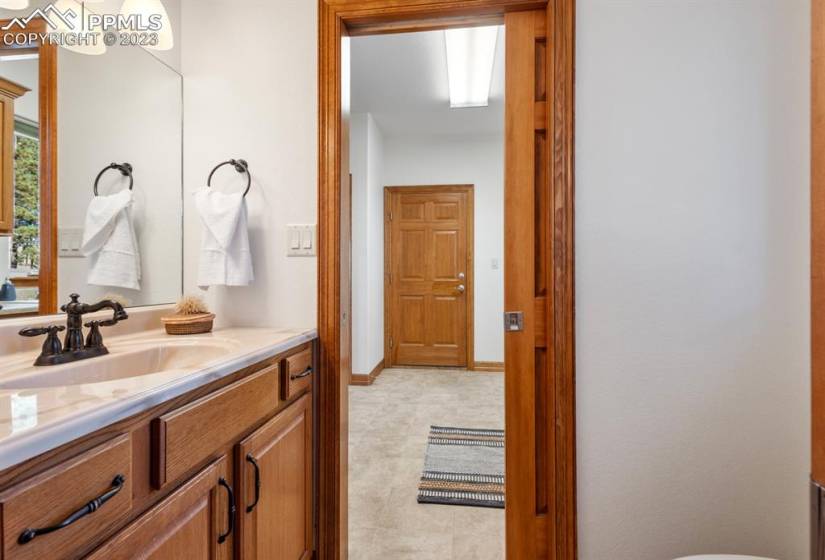 Bathroom Connected to bedroom and laundry room