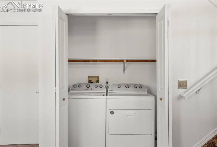 Washer and dryer included! Full laundry closet gives you plenty of storage space.