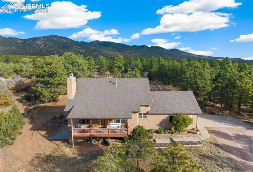 Front view of home with view of mountains to the West