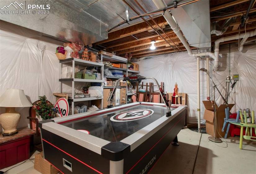 Storage room in basement offers an abundance of storage that is often hard to find