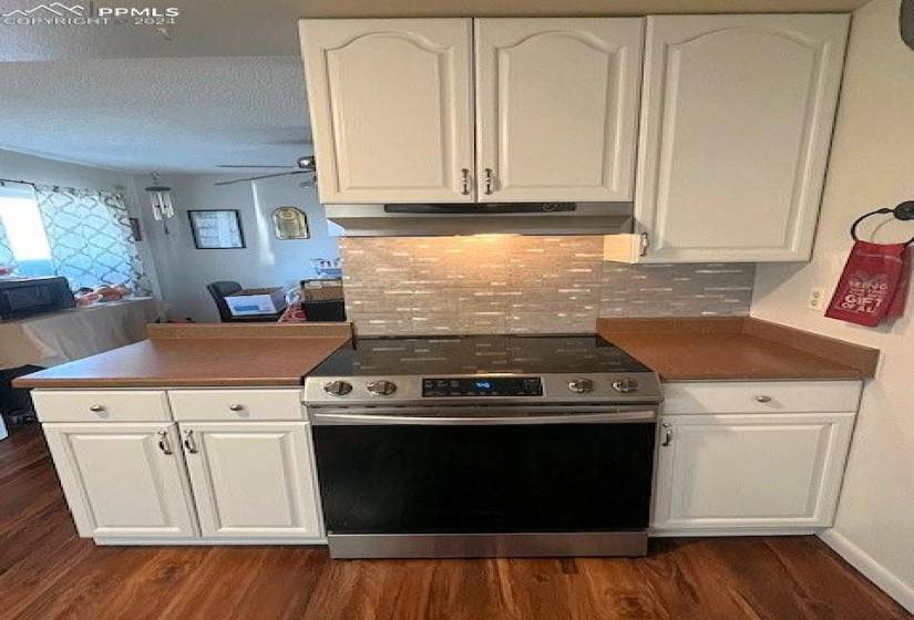 Re-faced kitchen cabinets