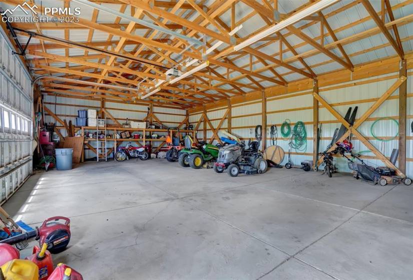 Pole barn interior