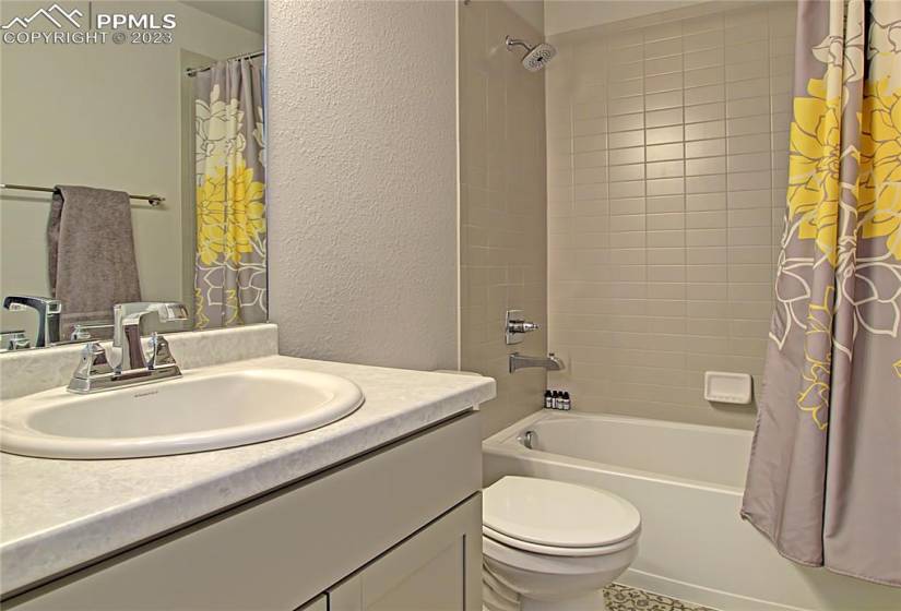 Upper level hall bath *Photos are for marketing purposes only. Colors, upgrades, and fixtures vary per plan*
