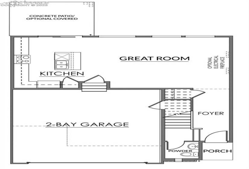 The Poplar - Main level floor plan