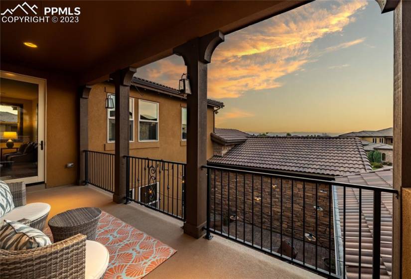 Covered balcony, mountain view