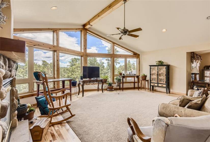 Main Level Family Room with Vaulted Ceilings & amazing views!