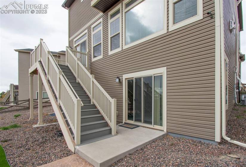 Access to the backyard is convenient from the main or basement level.
