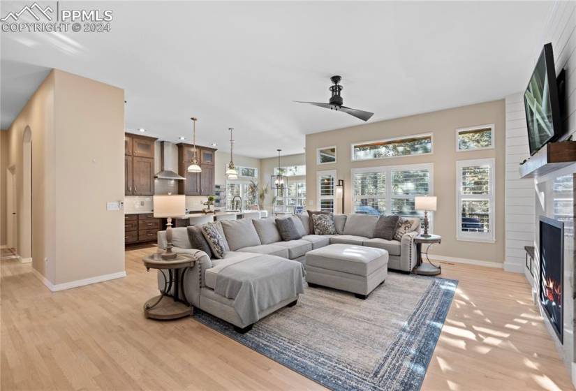 Living room with beautiful hardwood floors