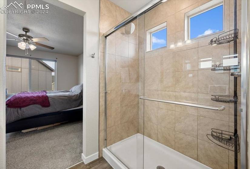 View of the Primary Owner's Suite from the Shower Bathroom