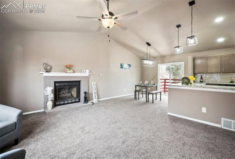 In in the living room-look at all the openness! Imagine entertaining in this area!