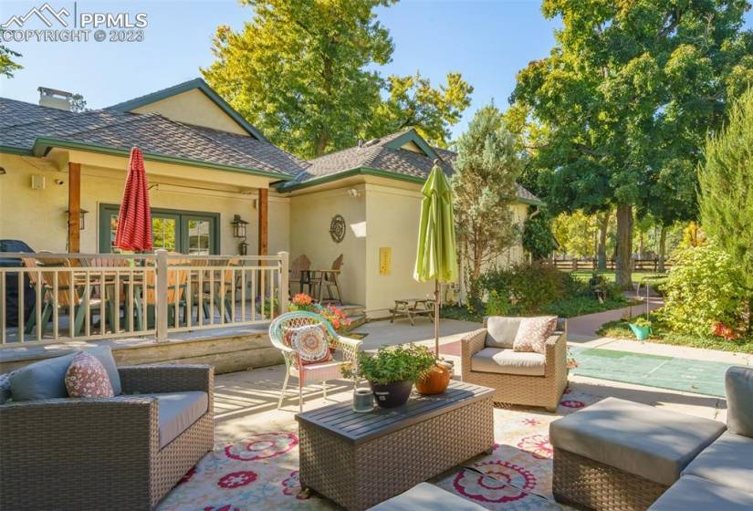 Deck and patio area