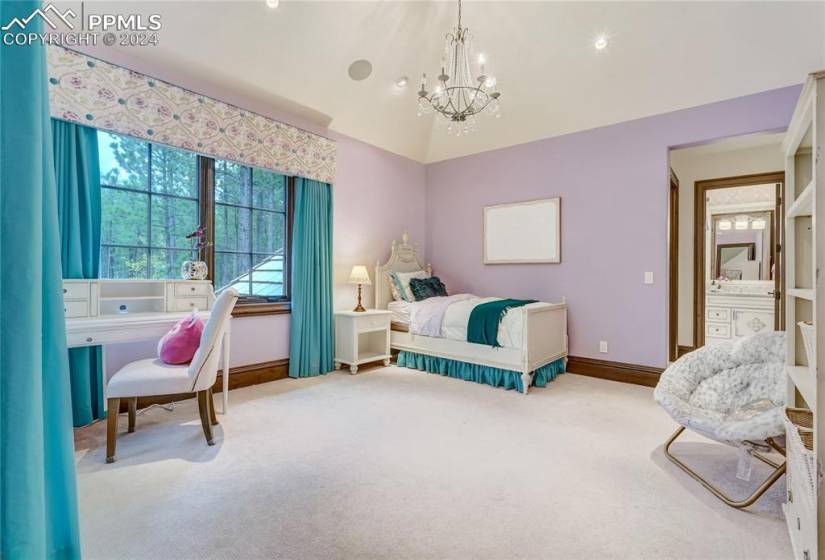 Spacious upper level bedroom #1 with 2 windows, private bath, and walk-in close