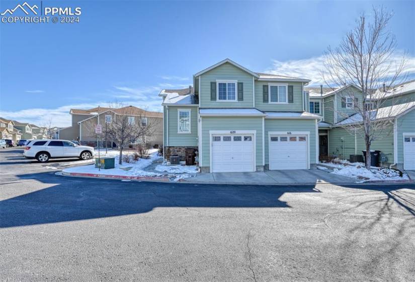 Front of property featuring a garage