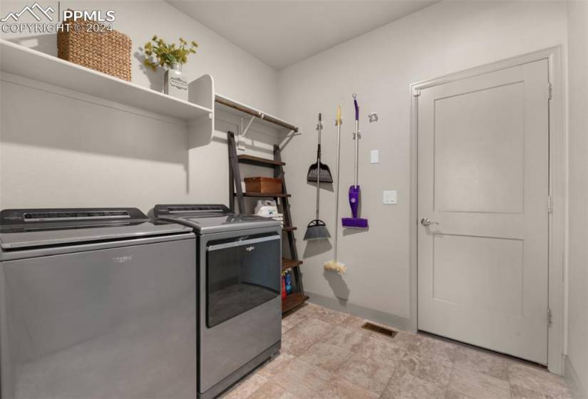 Laundry room with included washing machine and clothes dryer