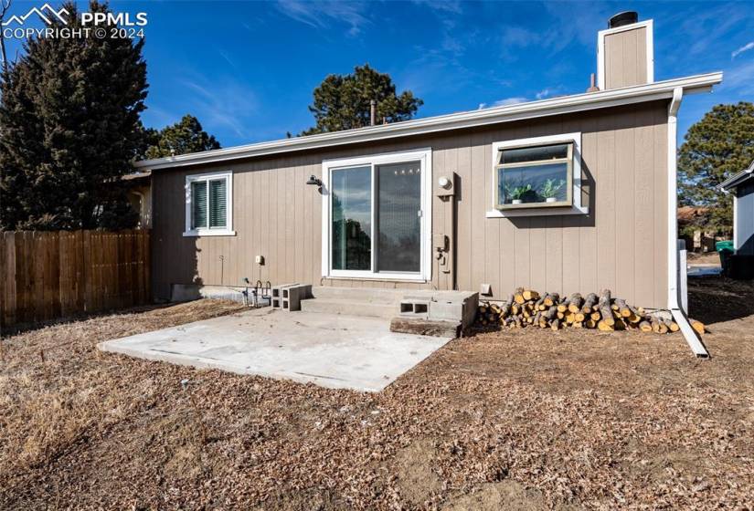 Rear view of property with a patio area