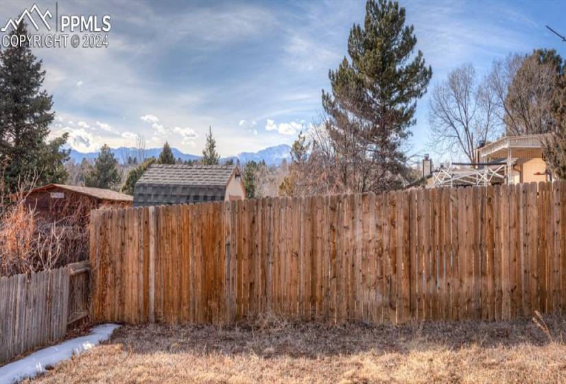 View of yard with a mountain view