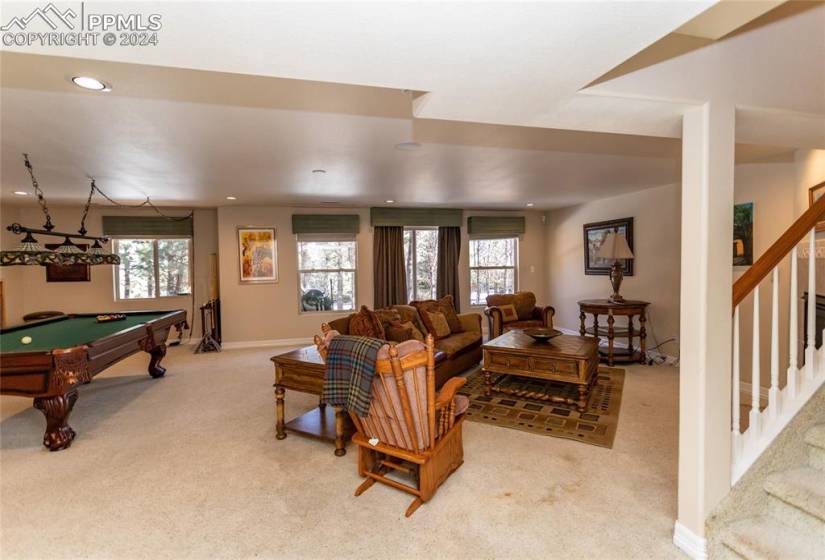 Large family room that walks out to a great backyard