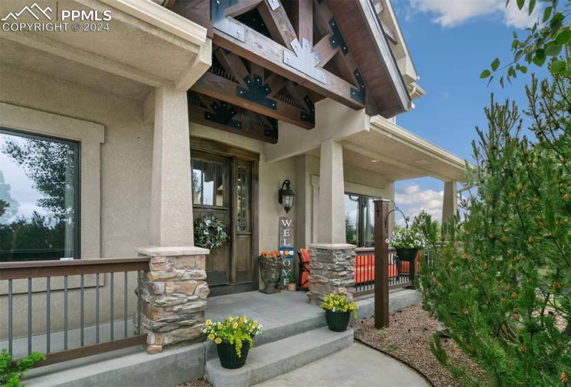 Property entrance with a porch