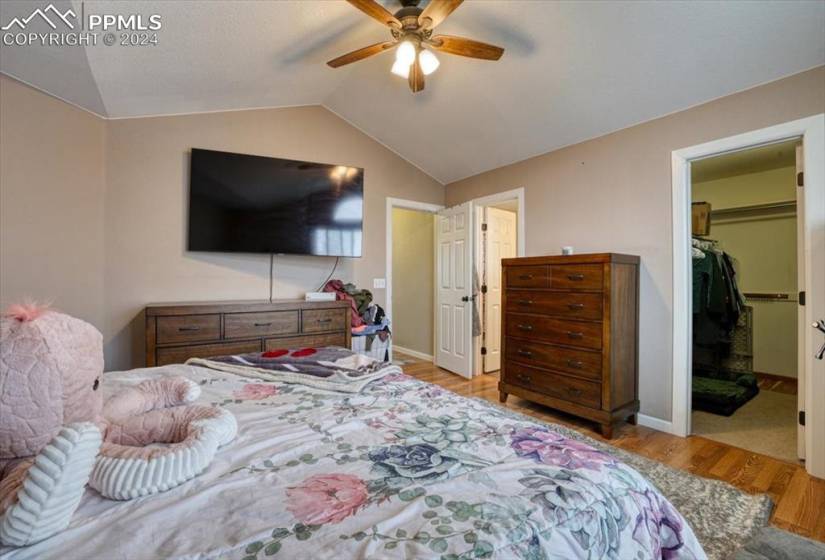 The Primary Bedroom provides a lighted ceiling fan, walk in closet, and adjoining Full Bathroom.