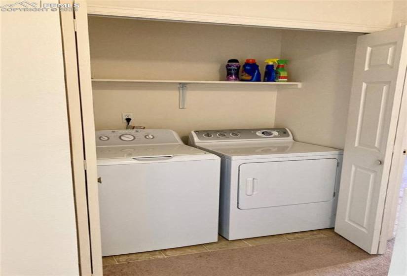 Laundry area is located on the upper level near bedrooms #2 and #3.  Washer/dryer are included.