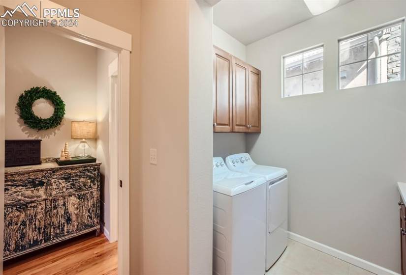 Laundry/mud room on main floor with access to garage