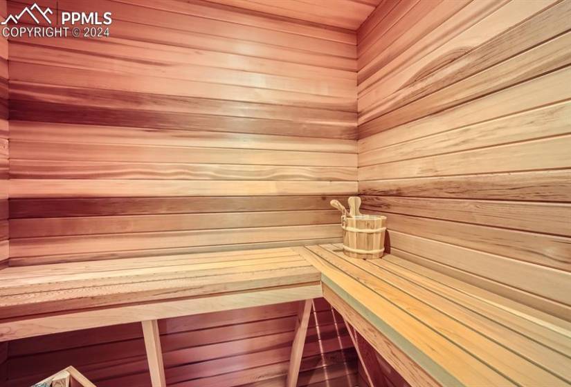 Lower level bathroom separate sauna