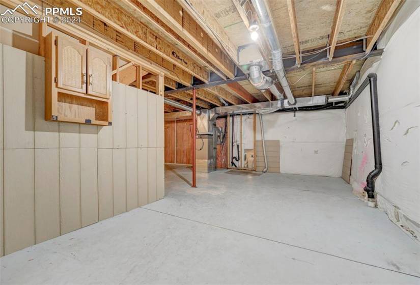 Make the unfinished basement your own to fit your needs.