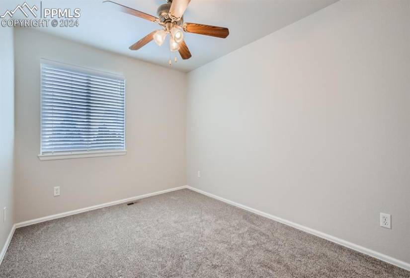 Brand new carpet and ceiling fan