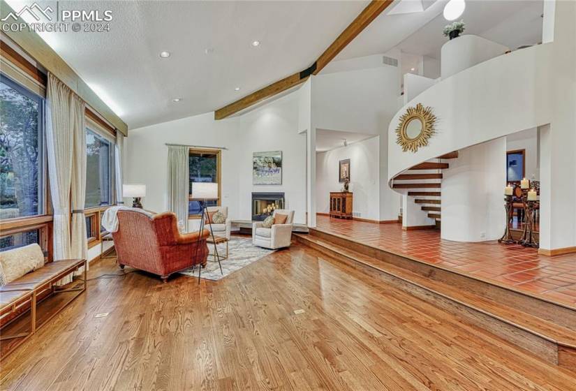 Spacious Living Room With Tons of Natural Light and Wood Floors Throughout