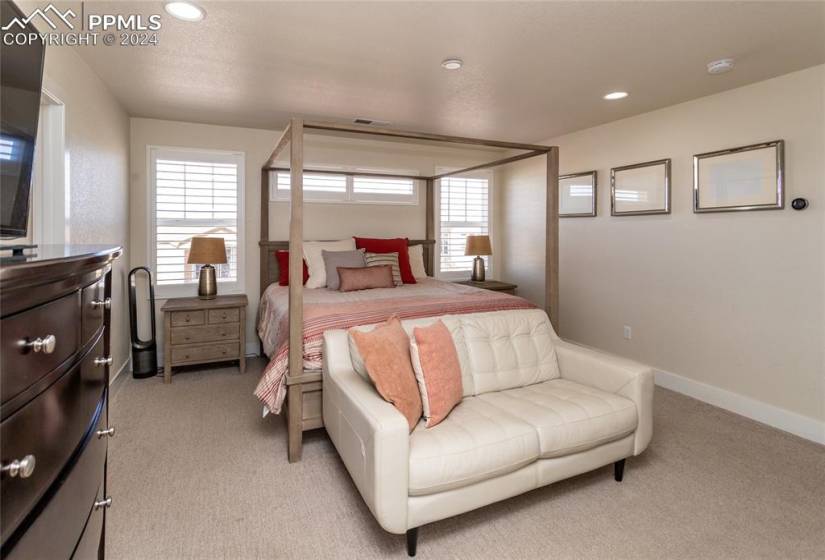 Master bedroom with natural light and plenty of space
