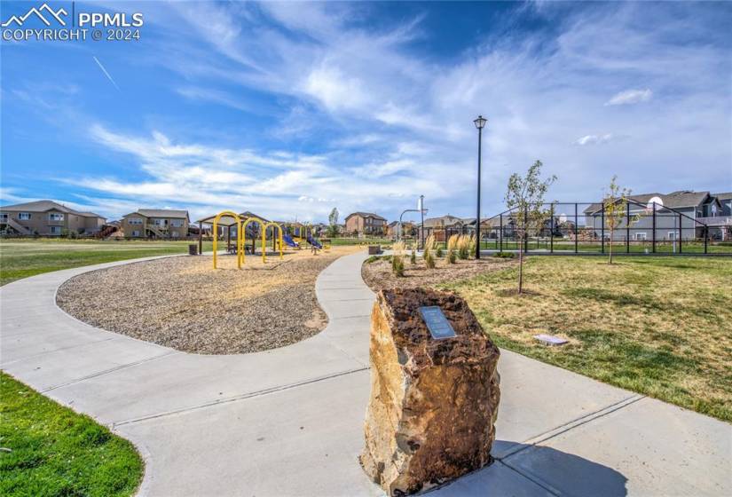Several Neighborhood Parks Featuring Playgrounds, Open Grassy Areas for Multi-use Events/Activities with YMCA Scheduled Soccer and Flag Football Games, Baseball Fields, Multi-Purpose Courts for Inline Hockey and Basketball Games, Rock Walls, Fitness Stations and Picnic Tables
