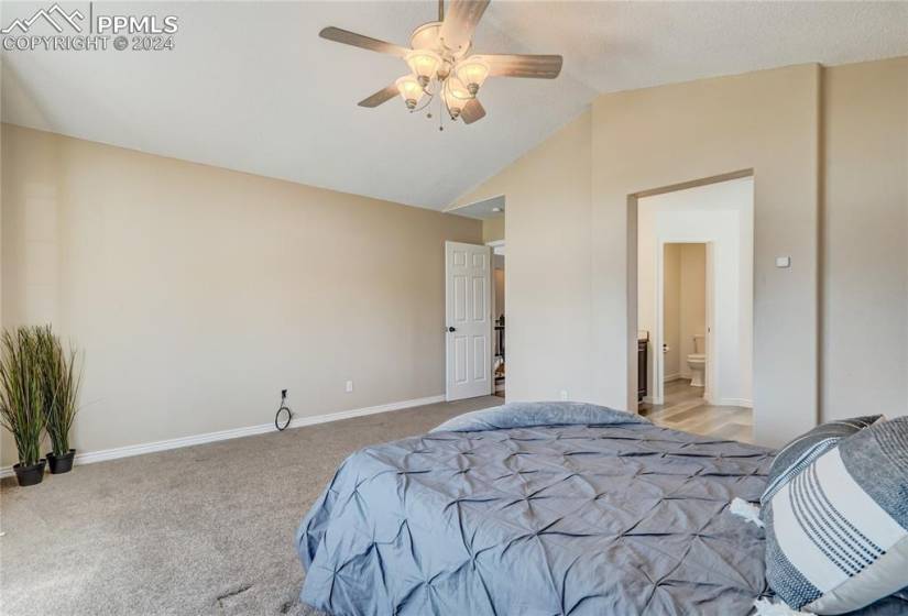 Spacious Primary bedroom leads to bathroom and walk-in closed