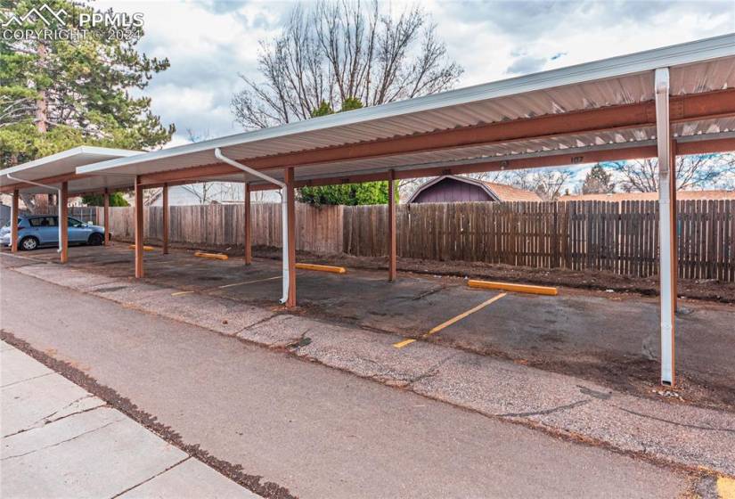 1 assigned covered carport per condo