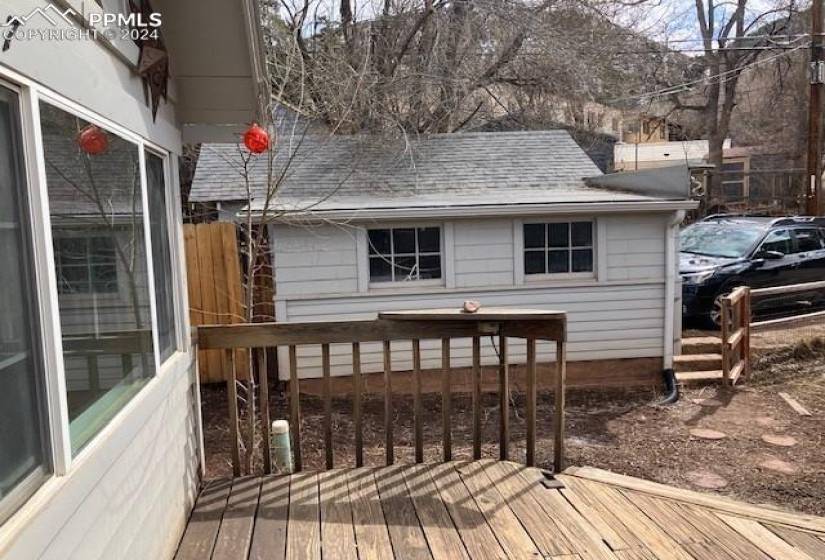 Deck towards the garage