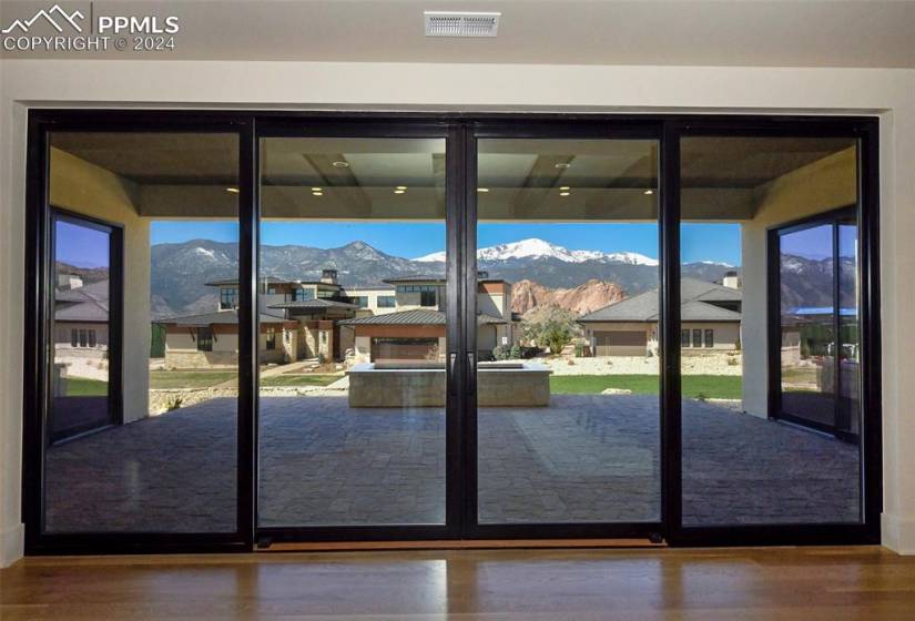 Enjoy the Views from your entry of Pikes Peak, Garden of the Gods  and step outside to your private patio with firepit.