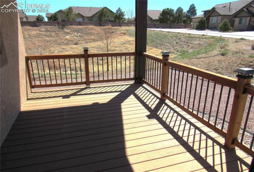 Covered deck off of living room