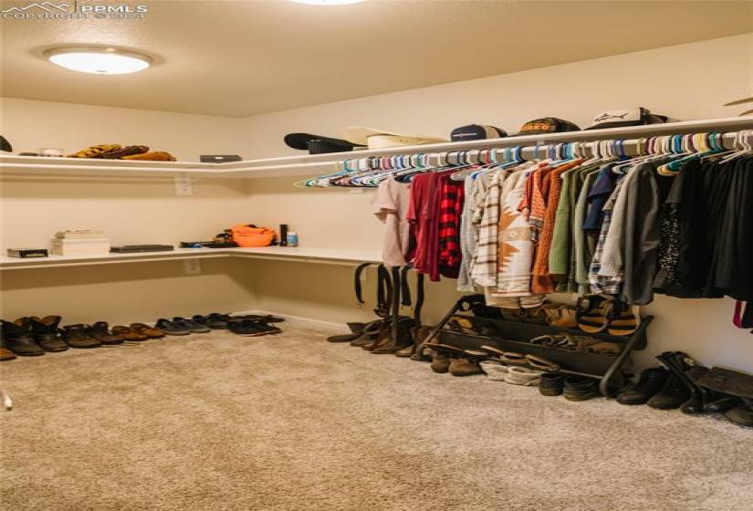 Spacious closet featuring carpet floors