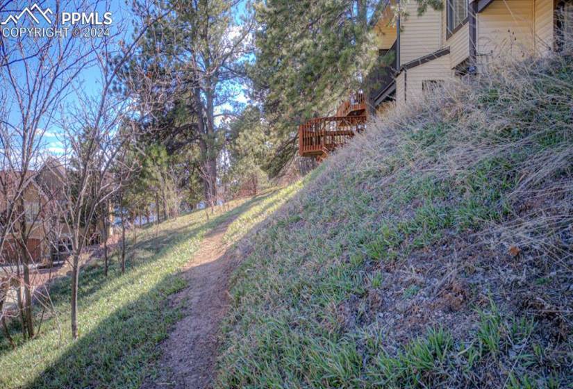 Private Trail leading behind the home to Monument Lake