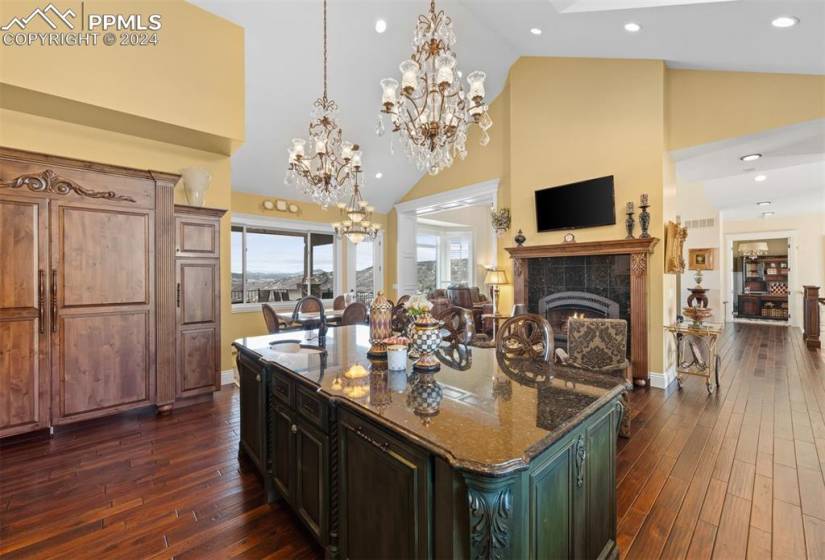 The spacious kitchen is open to the living areas.