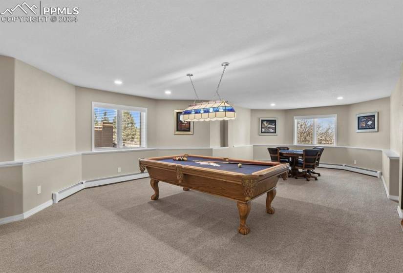 Family/Game room featuring billiards table