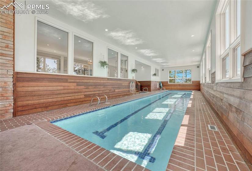 12 FT CEILING, 50 FOOT HEATED LAP POOL WITH COVER