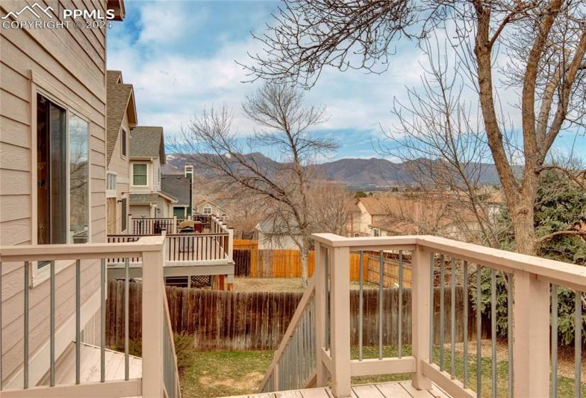 Deck featuring a mountain view