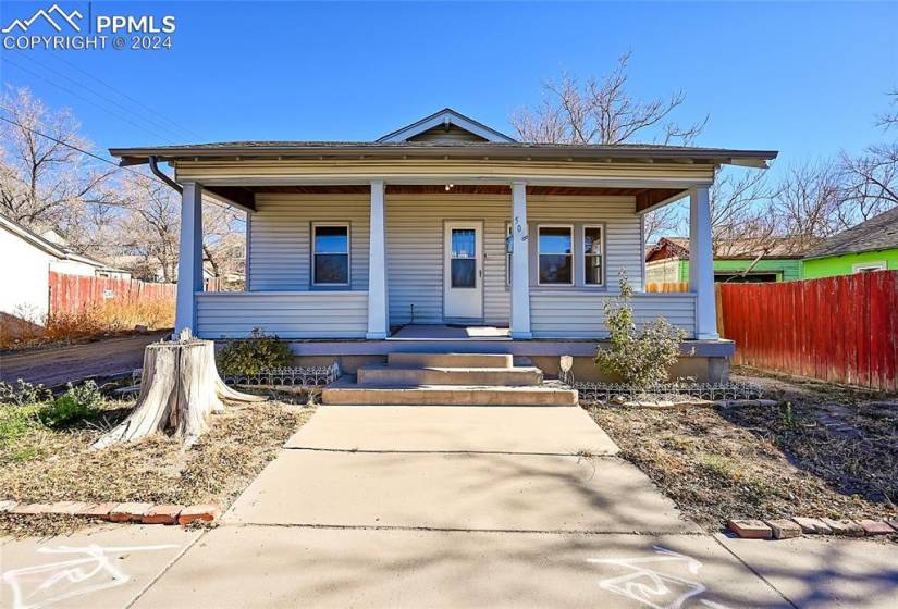 View of front of property with covered porch