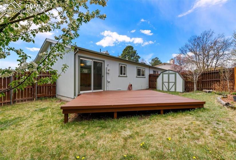 So much space to roam or entertain in this fenced backyard
