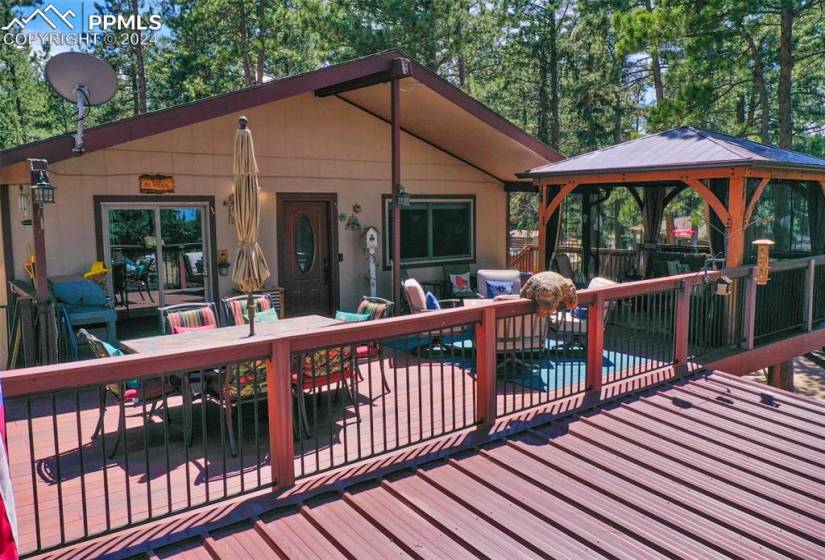 Wooden deck with a gazebo