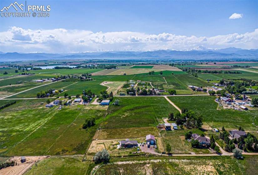 Aerial view featuring a mountain view and a rural view