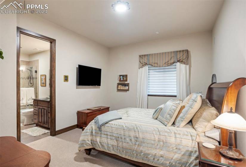 Bedroom #1 in basement with en-suite bath, and walk in closet